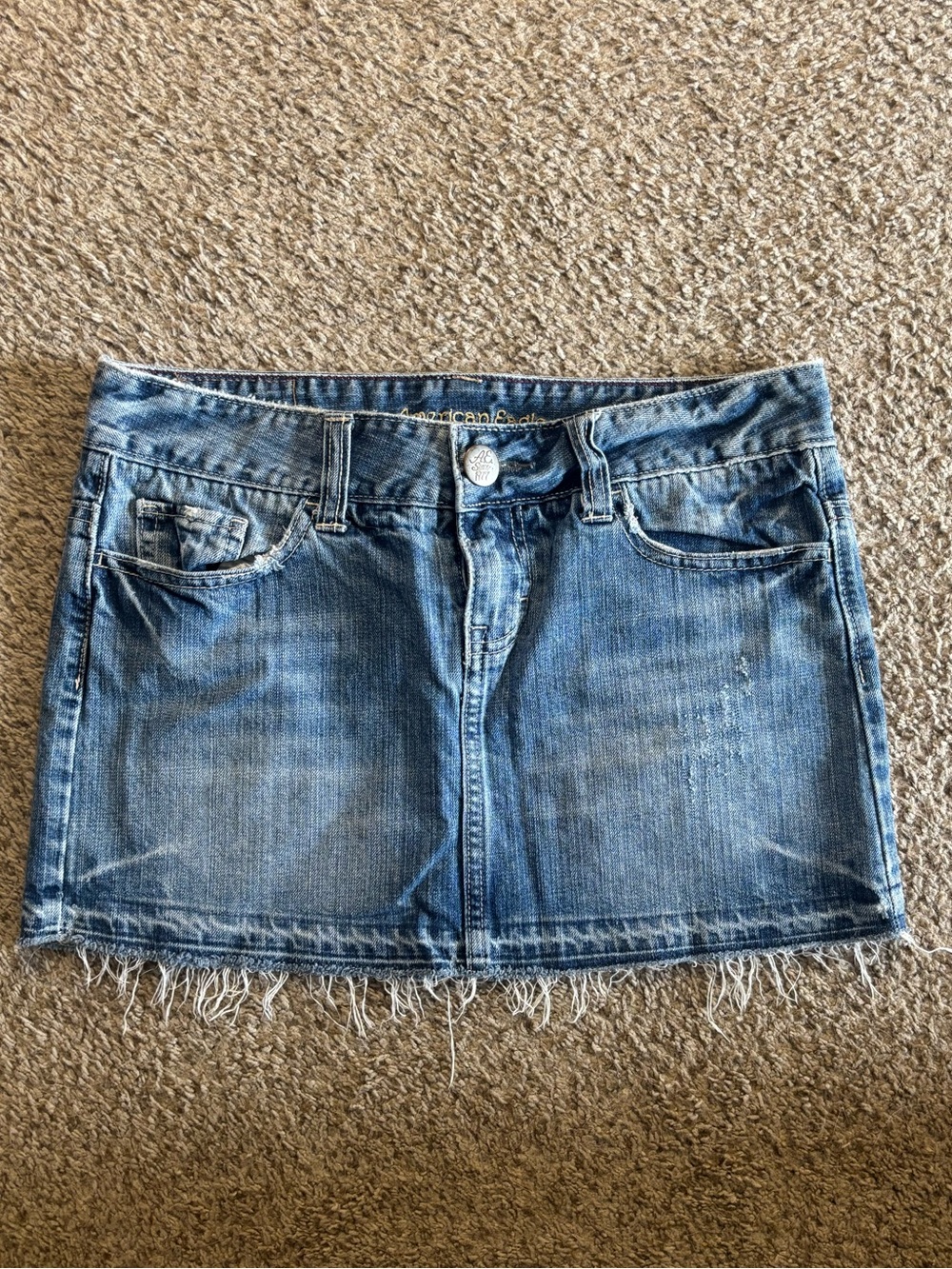 Vintage American Eagle Denim Mini Skirt - Light Blue